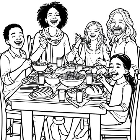 famiglia che mangia insieme con il bambino nel seggiolone al tavolo