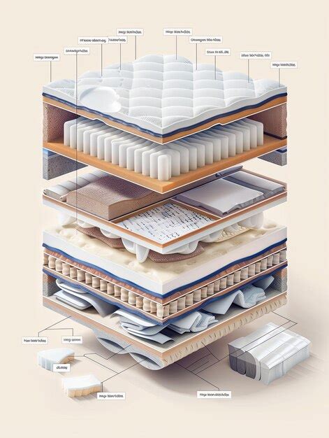 Cutaway diagram of a breathable, orthopedic mattress