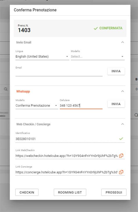 Interfaccia del sistema di prenotazione online su uno smartphone