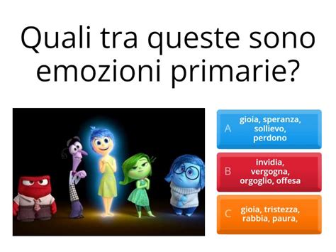 Scale di emozioni, dal sollievo alla tristezza