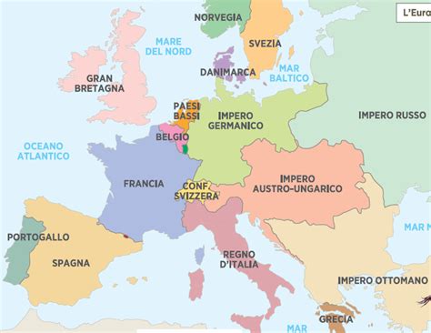 Mappa dell'Europa all'inizio del XX secolo con indicatori demografici