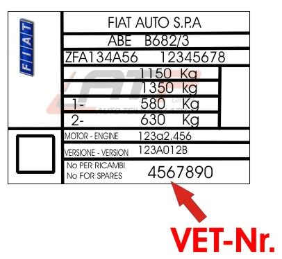 Esempio di etichetta con codice OEM su ricambio auto
