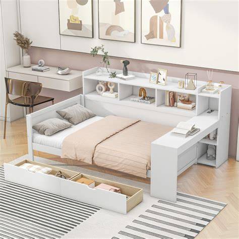 Letto multifunzionale con contenitori integrati