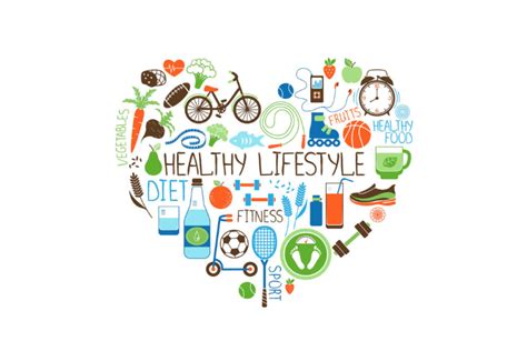 Illustrazione che mostra i pilastri di uno stile di vita sano: dieta equilibrata, esercizio fisico, sonno e gestione dello stress.