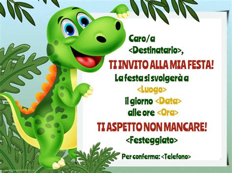 Invito di compleanno a tema dinosauri