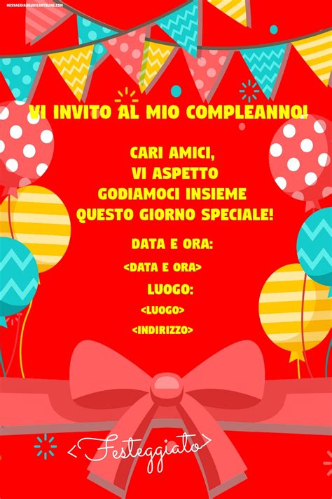 Esempio di testo di invito di compleanno