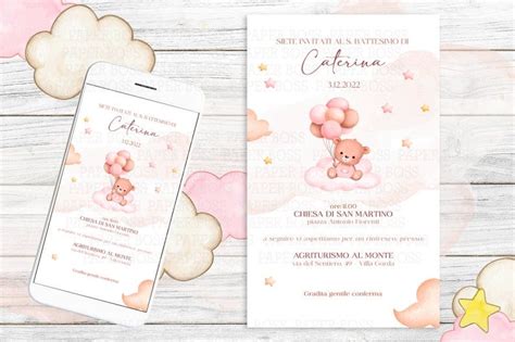 Invito per baby shower con tema orsetto