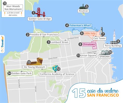 Mappa delle principali attrazioni di San Francisco