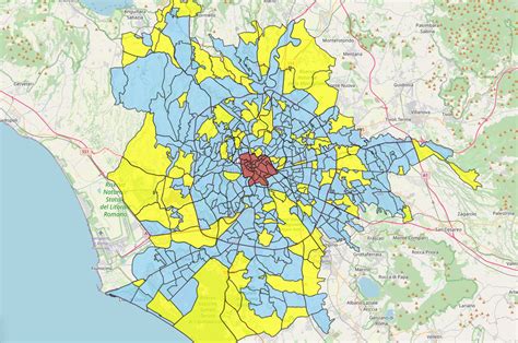 Mappa dei principali quartieri commerciali di Sassari con evidenziati i negozi per bambini