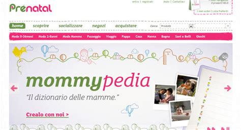 Schermata del sito web Prénatal