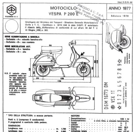 Infografica sulle dimensioni della Vespa Peg Perego e ingombro imballaggio