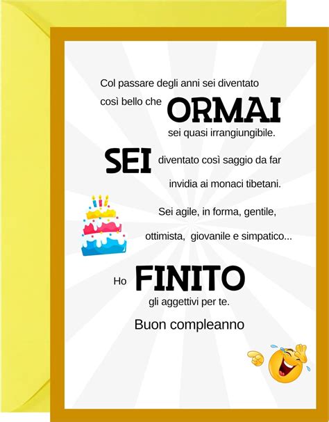 Biglietto di auguri di compleanno con filastrocca divertente e disegni di bambini