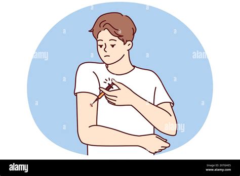 illustrazione di braccio dolorante dopo iniezione vaccinale