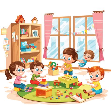 Gruppo di bambine che giocano insieme con i trucchi in un ambiente colorato