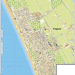 Mappa schematica di Fregene che evidenzia le zone nord e sud