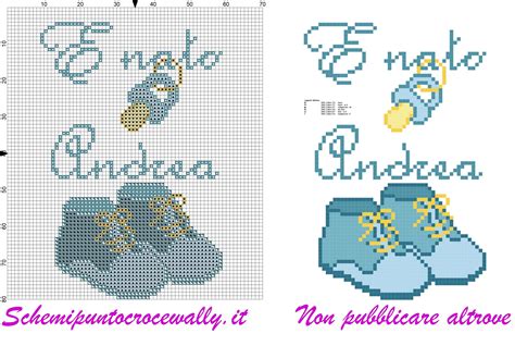 Paperella a punto croce con ciuccio