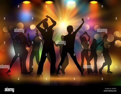 Disco lights and silhouettes