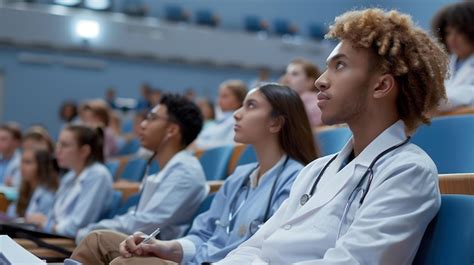 Students in a medical lecture hall
