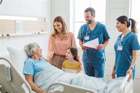 Family visiting patient in hospital
