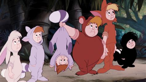 illustrazione classica di Peter Pan e i Bimbi Sperduti sull'Isola che non c'è