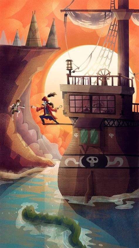 scena dello scontro tra Peter Pan e Capitan Uncino sulla nave pirata