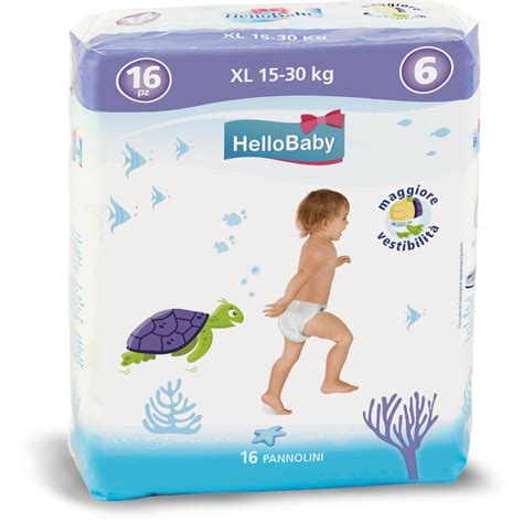 confezione di pannolini Hello Baby con il tipico design a tema marino