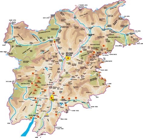 Mappa dei laghi del Trentino-Alto Adige