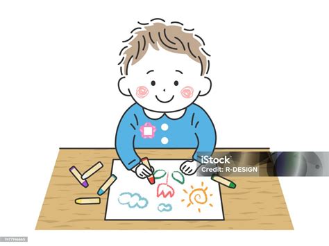 Bambino che disegna con colori atossici