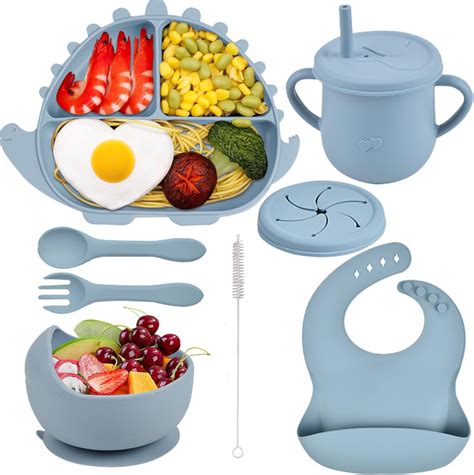 Set di stoviglie in silicone con ventosa per bambini