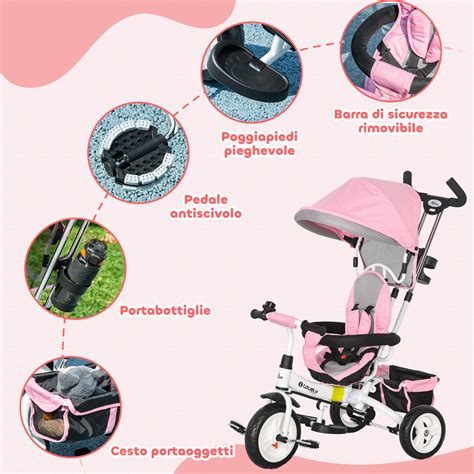Triciclo con maniglione posteriore
