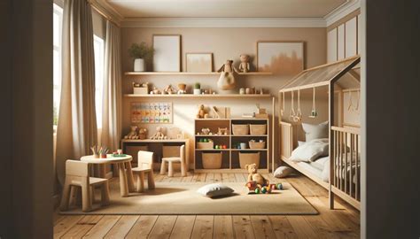 Camera montessoriana con letto a terra e arredamento a misura di bambino