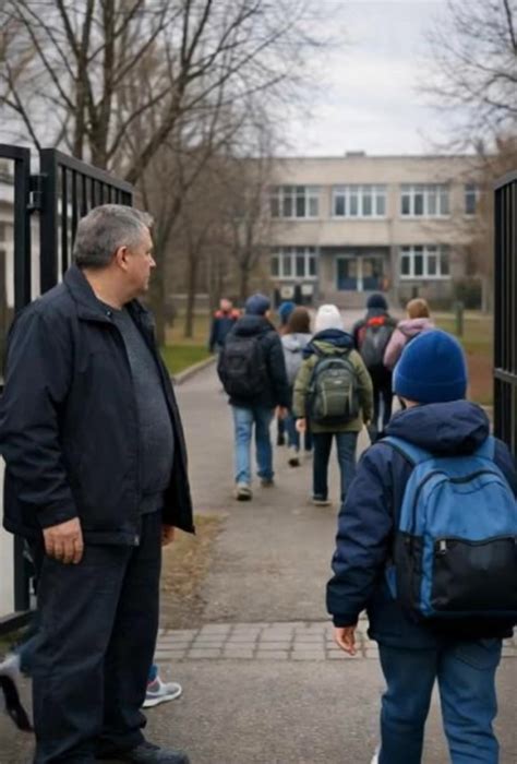 bambino che piange davanti al cancello della scuola materna
