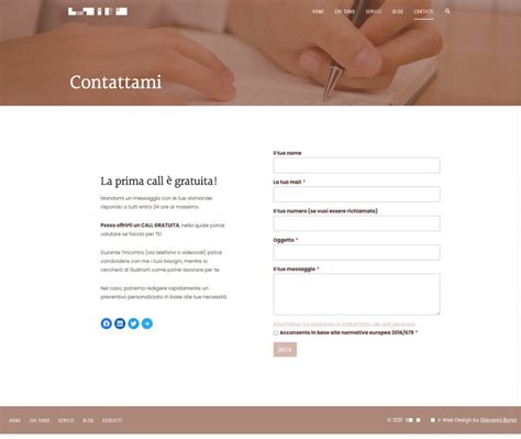 Schermata di esempio di una sezione 