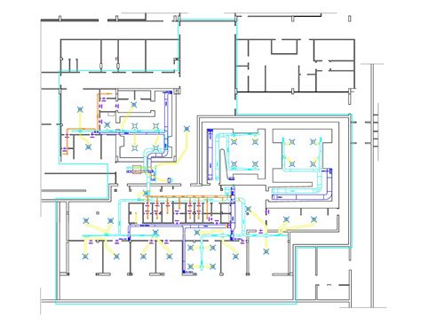 schema concettuale di una rete aeraulica con indicazione dei punti di perdita di carico