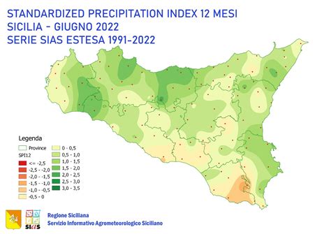 Mappa Italia Standard Precipitation Index (SPI)