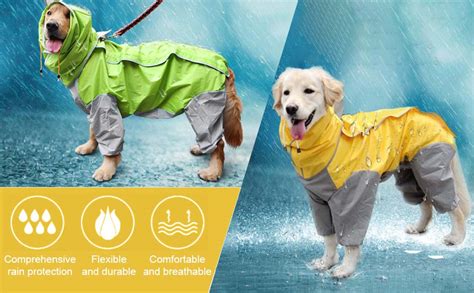 Dettagli di design su tutina impermeabile per cani