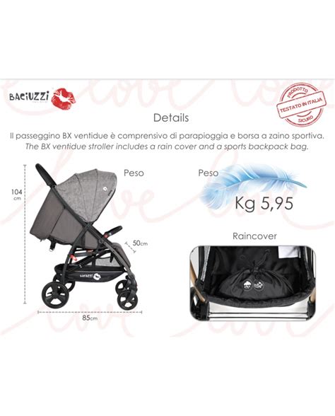 Passeggino Baciuzzi BX 22 design moderno e compatto