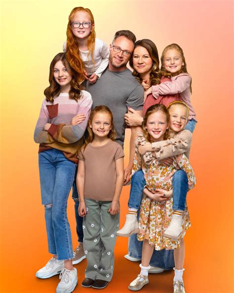 Busby family with six daughters