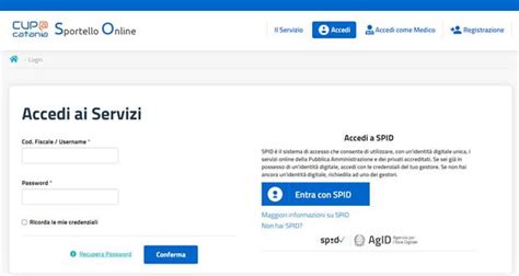 Interfaccia di prenotazione online di Cup Solidale
