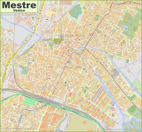 Mappa dei negozi di abbigliamento nel centro di Mestre