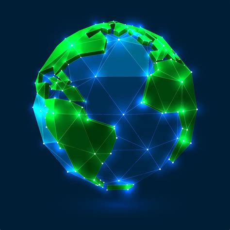 Mappamondo con punti luminosi
