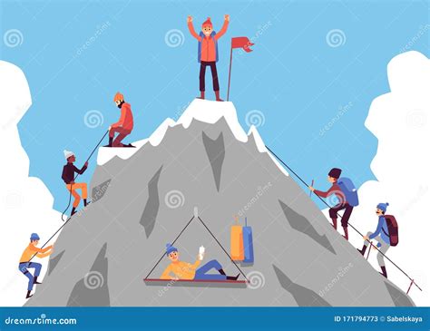 Persone che scalano una montagna