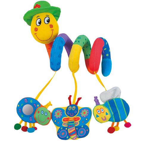 illustrazione schematica di una spirale per passeggino a forma di bruco avvolta attorno a una sbarra protettiva