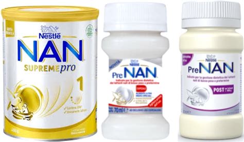 Logo Nestlé e confezioni di latte in polvere per neonati