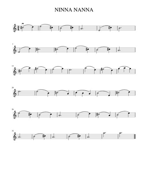 Spartito di ninna nanna per violino