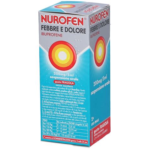 Tabella dei dosaggi pediatrici del Nurofen in base a peso ed età