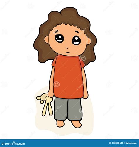 Illustrazione di un bambino pensieroso e triste