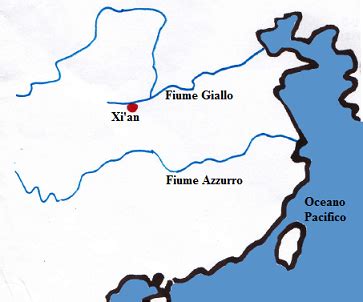 Mappa del Fiume Giallo in Cina