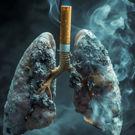 Lungs damaged by smoking