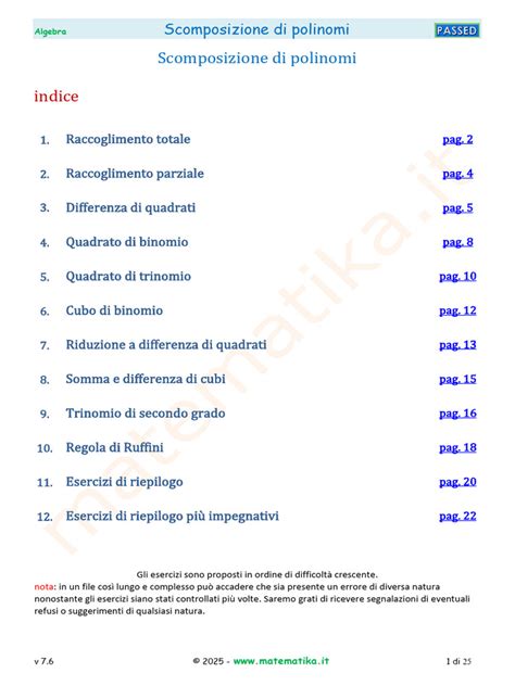 Scomposizione dei Parametri GFI di ARK